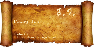 Babay Ida névjegykártya