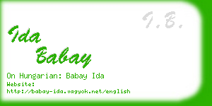 ida babay business card